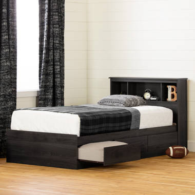 Black twin bed frame deals with storage